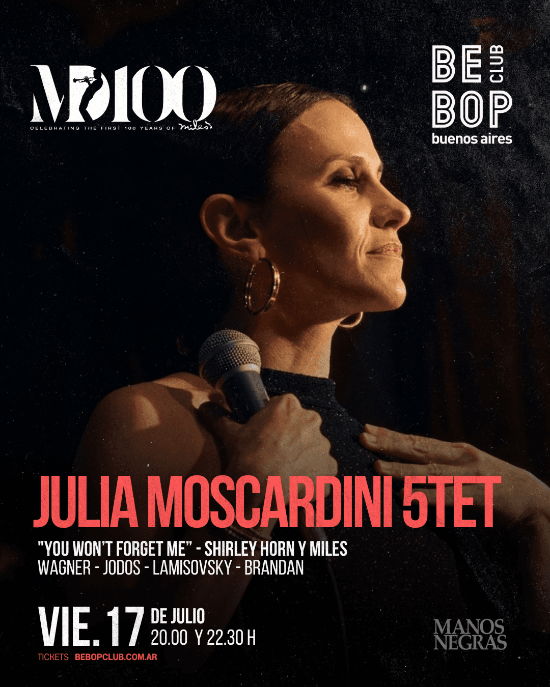 Julia Moscardini 5tet | "You Won't Forget Me", Shirley Horn & Miles | Wagner - Jodos - Lamisovski – Brandán | 17/07/2026